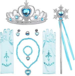 Princess Dress Up Jewelry Dress Up Set for Girls Jewelry Accessories with Crowns - Picture 1 of 1