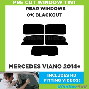 For Mercedes Viano 2014+ Pre Cut Window Tint Rear 0% Blackout Film - Picture 1 of 10