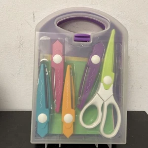 Decorative Paper Edge Scissors Set, 5 pairs Zig Zag Edges with Portable Organ... - Picture 1 of 2