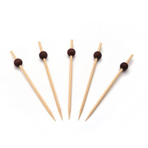 Picker aus Bambus mit schwarzer Kugel, 120 mm, 250 Stück - Bild 1 von 1