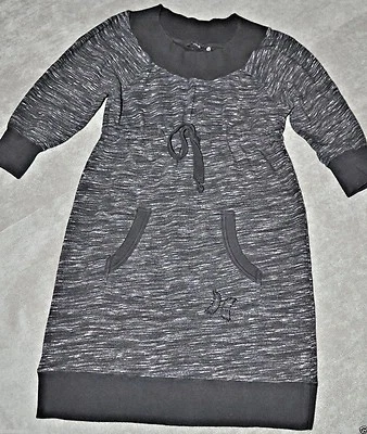 Hurley Dress Black 3/4 sleeve cotton stretch Empire waist Small 38" chest/ 32" L - Image 1 of 4