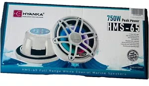 HMS-65 6.5 Marine Speakers 750W IP67 Waterproof Rating 7 Color LED Light - Picture 1 of 8