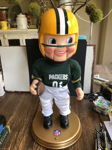 2001 Vintage Gemmy Green Bay Packers Rockin Randall Motion Figure In Box NFL Cover