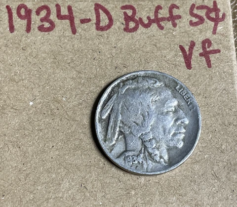 1934-D Buffalo Nickel VF Very Fine Better Date Cover