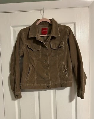 Chaqueta con botones de pana Gloria Vanderbilt talla mediana marrón tostado bolsillos Foto 1 de 4