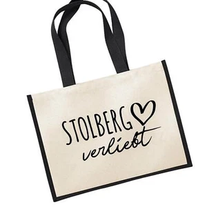 Jutetasche Stolberg (Rheinland) verliebt Shopper Einkaufstasche Geschenkidee Sou - Picture 1 of 5
