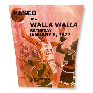 1977 Pasco High School vs Walla Walla Washington Basketball Programm 8. Januar - Bild 1 von 8