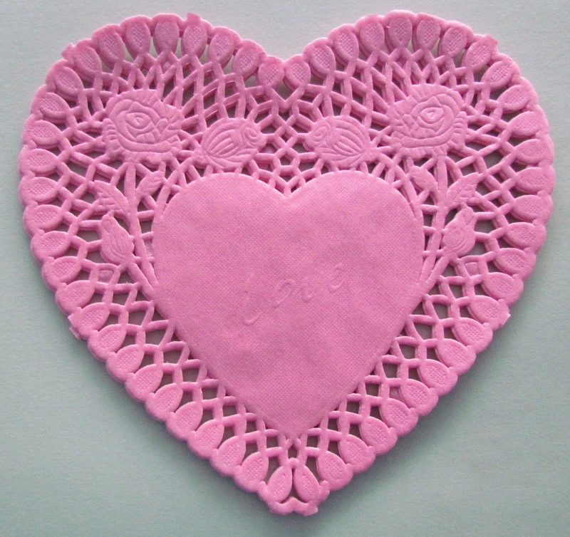 Pink Paper Doilies Heart 15.5cm Pk 20 Perfect for Cardmaking & Scrapbooking - image 1 of 1