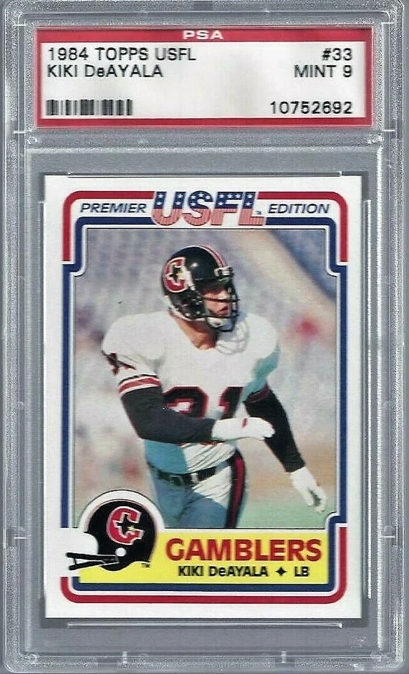 1984 Topps USFL #33 Kiki DeAyala PSA 9 MINT 10752692 - Image 1 of 1