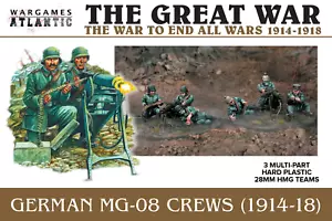 Wargames Atlantic 'Great War German MG-08 Crews (3)' 28mm Plastic Figures - Picture 1 of 8