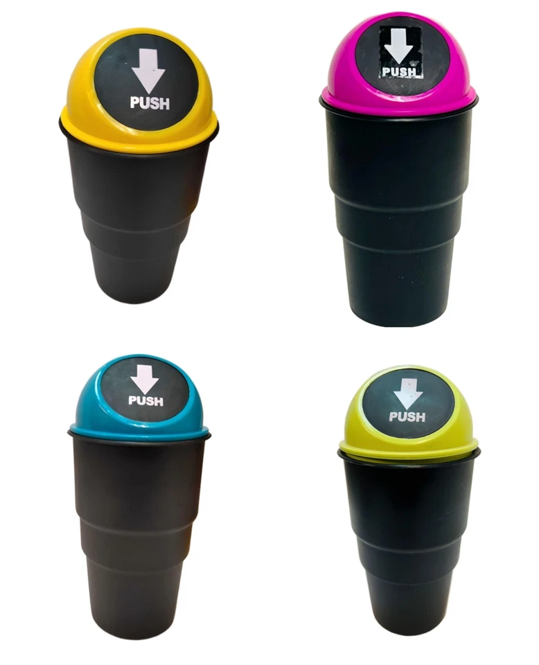 Car Garbage Can With Lid Vehicle Automotive Cup Holder Multi Purpose Trash Bin - Image 1 of 1