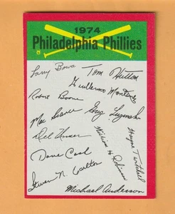 Listas de verificación del equipo Topps 1974 #19 Philadelphia Phillies - Imagen 1 de 2