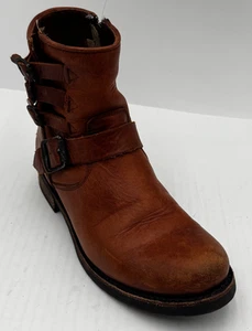 Frye Veronica Belted Short Womens Boots Sz 8.5B Brown Leather Boots 3476044-COG - Picture 1 of 11