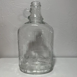 Wine Jug Embossed Grapes & Vines No Lid 1/2 Gal. size Vtg - Picture 1 of 16