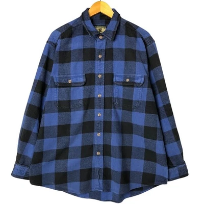 Camisa de franela pesada manga larga a cuadros búfalo Field and Stream usada talla XL... Foto 1 de 4