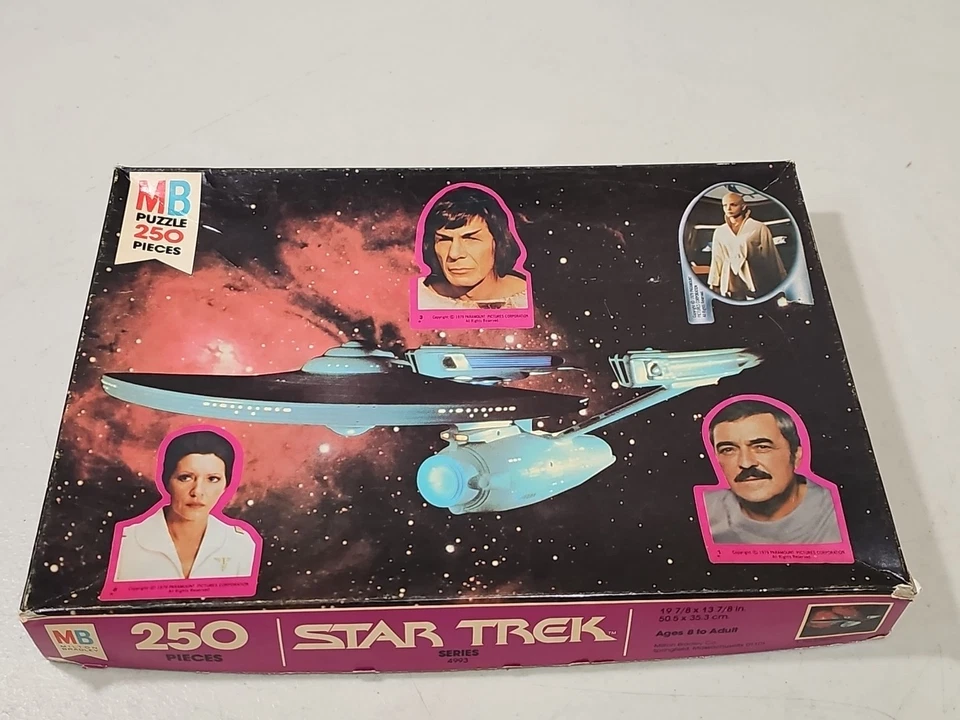 RARO Rompecabezas Star Trek Enterprise de Colección 250 Piezas TOS Milton Bradley 1979 Foto 1 de 4