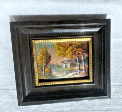 Petit tableau  émail cloisonné signé ANDRE BUREAU - Photo 1/3