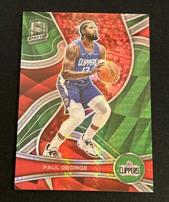 Paul George 2021-22 Spectra Green Asia Hyper Prizm Parallel LA Clippers #14 SSP - Image 1 of 2