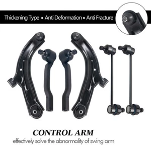6PCS Front Lower Control Arm Sway Bar Outer Tie Rod For Nissan Cube Versa - Picture 1 of 11