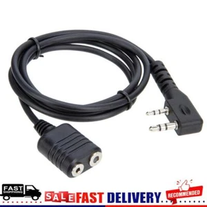 1m Extender Cable 2-Pin K Type Headset Mic Cable Replacement Ham Radio Accessory - Picture 1 of 11
