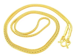 Gold Yellow Necklace 23k 96.5% Thai Baht solid Chain Jewelry Auth 3.79g, 19 inch - Picture 1 of 9