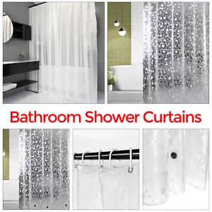 Cortina de Ducha de Baño Transparente Impermeable Vinilo Panel Plástico con 12 Ganchos Gratis - Imagen 1 de 38