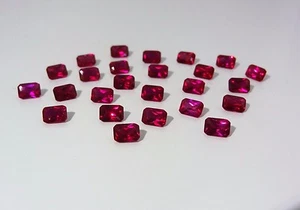 Red Ruby Octagon Princess Cut Shape SIZE CHOICE Stones Loose Gemstones - Picture 1 of 7