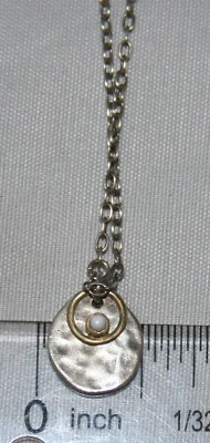 Silpada Sterling Silver & Bronze Petite River Shell Pendant Necklace N1671 - Image 1 of 4