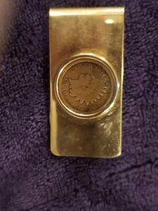 Gold Tone Money Clip 1896 Indian Head Penny. - Picture 1 of 3
