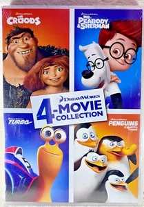 4-DVD Collection: CROODS•PEABODY & SHERMAN•TURBO•PENGUINS OF MADAGASCAR • SEALED - Foto 1 di 2