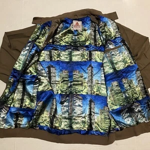 Matix City LINED Jacket Mens Large Tan Khaki Fleece Full Zip Vented Pockets RARE - Picture 1 of 11