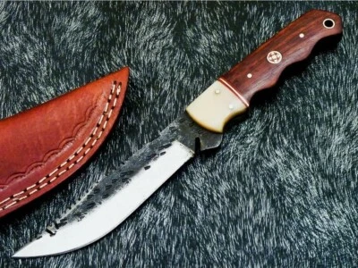 Elegant Custom hand Forged Railroad Spike Carbon Steel Fixed Blade Knife - Image 1 of 4