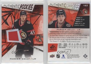 2021-22 SP Game Used Authentic Rookies Red Jerseys Parker Kelly #183 Rookie RC