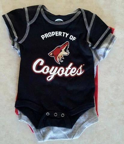 Arizona Coyotes Infant Bodysuit Set of 3 Size 12 Months Baby Kids Pajama 3 Diff Cover