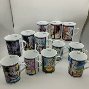NEW Pillsbury Doughboy Danbury Mint Coffee Cups of the Month 2000/2001 - Picture 1 of 20