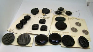 Botones Mod de colección de los años 60 nuevos stock antiguo negro gris y plateado en tarjetas originales - Imagen 1 de 9