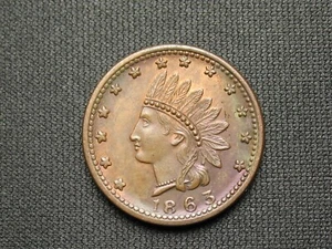 COIN SALE!! AU 1863 CIVIL WAR TOKEN "UNITED STATES COPPER" #124 - Picture 1 of 2