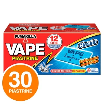 Vape Ricarica Insetticida Classic Piastrine AntiZanzara per Diffusore - 30 pz