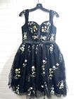 Uzn Flower Embroidery Tulle Homecoming Dresses A Line Formal Size 4 Black
