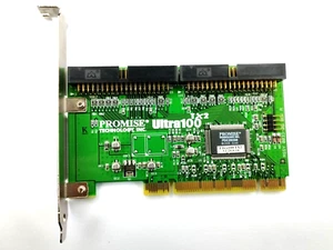 PROMISE Ultra100 TX2 IDE-HDD-RAID-CONTROLLER PCI-CARD / 2x Festplatte - Picture 1 of 2