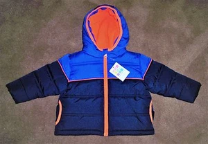 Infant Unisex Parka Jacket Coat Fleece Lined Navy & Orange Assorted Sizes NWT - Picture 1 of 3