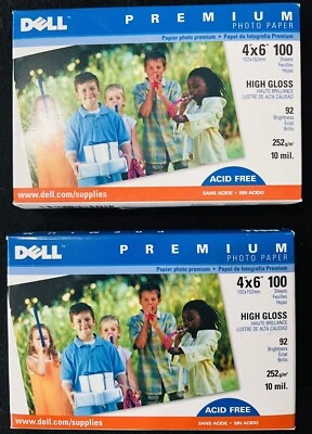 Lot Of 2 Dell Premium Photo Paper Glossy 4"x6" 100 Sheets EA (Brand New) - Image 1 of 4