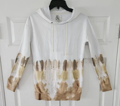 Moletom Ampersand Avenue com capuz feminino tamanho XS leve ombre tingido novo com etiquetas - Imagem 1 de 4