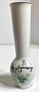 Vaso Bud 6” Vintage Porcellana Norcrest Cina 25° Anniversario. Made in Japan - Foto 1 di 8