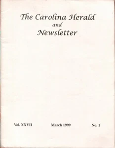 Carolina Herald and Newsletter Marzo 1999 Historia de la Genealogía de Carolina del Sur - Imagen 1 de 2