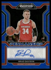 K923 BRAD DAVISON RC AUTO 2022 PRIZM DRAFT BLUE 24/149 WISCONSIN BADGERS #CP-BDA - Picture 1 of 2
