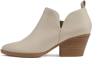 Soda SECTORY ~ Women Pointed Toe V Cut Stacked Chunky Low Heel Ankle Boot... - Picture 1 of 20