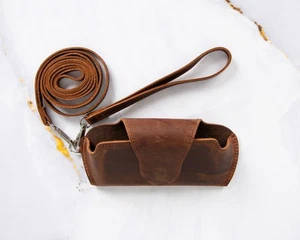 Handcrafted Leather Sunglasses Case, Ray Ban Case, Glasses Storage with Magnetic - Picture 1 of 45
