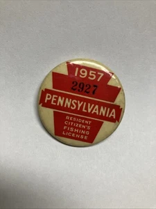 1957 PENNSYLVANIA RESIDENT CIT. FISHING LICENSE 2927 Low Number!!! 🔥 War Time! - Picture 1 of 7