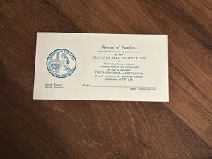 1978 Pandora Invitation- Mardi Gras Krewe Favor - Picture 1 of 2